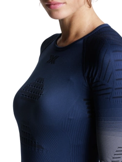 Koszulka termoaktywna z długim rękawem damska X-Bionic Invent FX niebiesko-szara