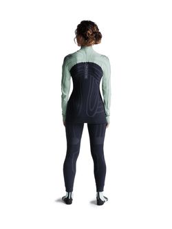 Koszulka termoaktywna damska X-Bionic Heatloop z długim rękawem czarno-zielona