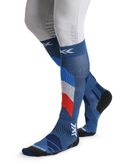 Skarpety termoaktywne X-Socks Ski Perform Patriot France OTC niebiesko-białe