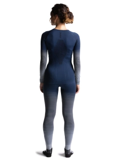 Koszulka termoaktywna z długim rękawem damska X-Bionic Invent FX niebiesko-szara