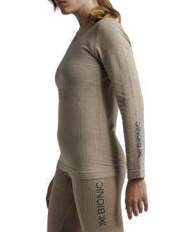 Koszulka termoaktywna damska X-Bionic Mightywool z długim rękawem beżowa