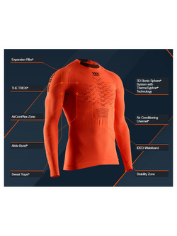 Koszulka męska X-Bionic The Trick 4.0 Run pomarańczowa
