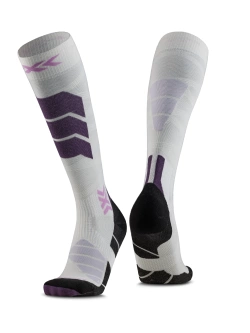 Skarpety termoaktywne X-Socks Ski Expert Silk Merino beżowo-fioletowe