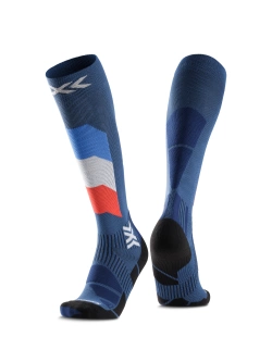 Skarpety termoaktywne X-Socks Ski Perform Patriot France OTC niebiesko-białe