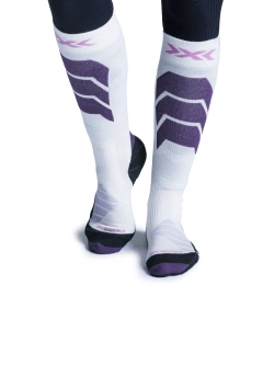 Skarpety termoaktywne X-Socks Ski Expert Silk Merino beżowo-fioletowe