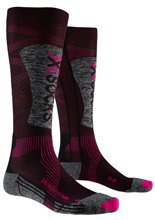 Skarpety damskie X-Socks Ski Energizer LT 4.0 czarno-różowo-szare