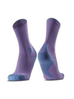 Skarpety termoakywne X-Socks Run Discover Crew fioletowo-niebieskie