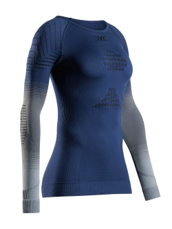 Koszulka termoaktywna z długim rękawem damska X-Bionic Invent FX niebiesko-szara