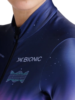 Koszulka termoaktywna damska z długim rękawem X-Bionic Corefusion Ride Warm niebiesko-różowa