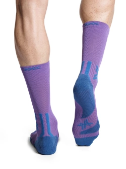 Skarpety termoakywne X-Socks Run Discover Crew fioletowo-niebieskie