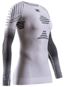 Koszulka termoaktywna z długim rękawem damska X-Bionic Invent FX biało-szara
