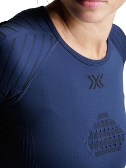 Koszulka termoaktywna z długim rękawem damska X-Bionic Invent FX niebiesko-szara