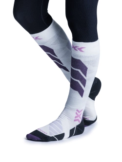 Skarpety termoaktywne X-Socks Ski Expert Silk Merino beżowo-fioletowe