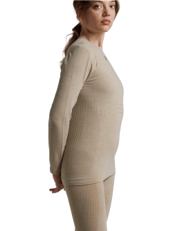 Koszulka termoaktywna damska X-Bionic Mightywool z długim rękawem beżowa