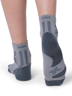 Skarpety termoakywne X-Socks Run Discover Ankle szaro-niebieskie