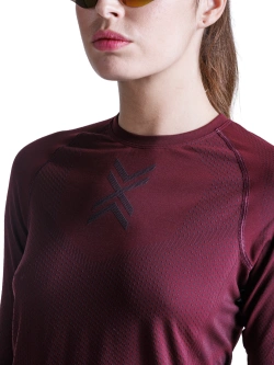 Koszulka termoaktywna damska z długim rękawem X-Bionic Xceed Run czerwona