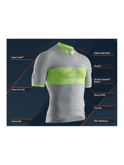 Koszulka męska X-Bionic Invent 4.0 Bike Race Zip szara