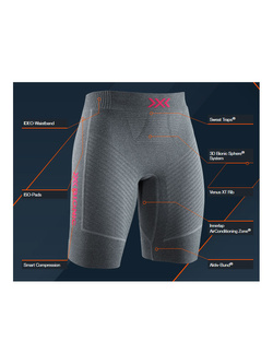 Spodenki damskie X-Bionic Invent 4.0 Run Speed szare