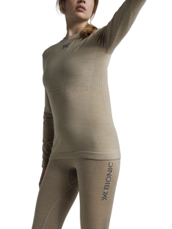 Koszulka termoaktywna damska X-Bionic Mightywool z długim rękawem beżowa
