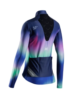 Koszulka termoaktywna damska z długim rękawem X-Bionic Corefusion Ride Warm niebiesko-różowa