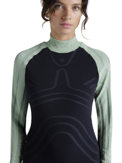 Koszulka termoaktywna damska X-Bionic Heatloop z długim rękawem czarno-zielona