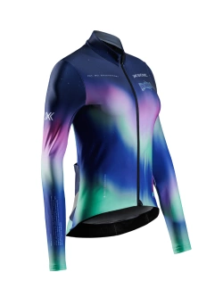 Koszulka termoaktywna damska z długim rękawem X-Bionic Corefusion Ride Warm niebiesko-różowa