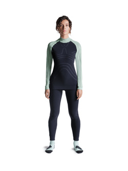 Koszulka termoaktywna damska X-Bionic Heatloop z długim rękawem czarno-zielona