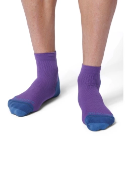 Skarpety termoakywne X-Socks Run Discover Ankle filetowo-niebieskie