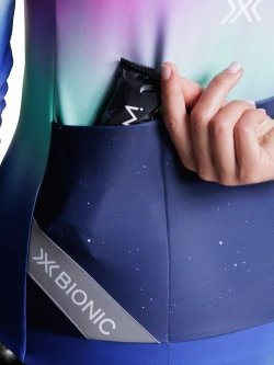 Koszulka termoaktywna damska z długim rękawem X-Bionic Corefusion Ride Warm niebiesko-różowa