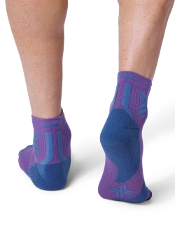 Skarpety termoakywne X-Socks Run Discover Ankle filetowo-niebieskie