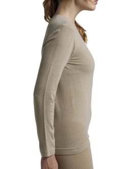 Koszulka termoaktywna damska X-Bionic Mightywool z długim rękawem beżowa