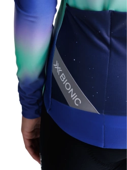 Koszulka termoaktywna damska z długim rękawem X-Bionic Corefusion Ride Warm niebiesko-różowa