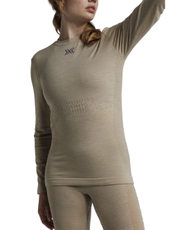 Koszulka termoaktywna damska X-Bionic Mightywool z długim rękawem beżowa