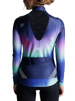 Koszulka termoaktywna damska z długim rękawem X-Bionic Corefusion Ride Warm niebiesko-różowa