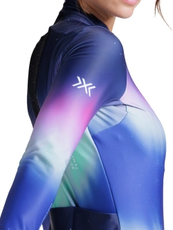 Koszulka termoaktywna damska z długim rękawem X-Bionic Corefusion Ride Warm niebiesko-różowa