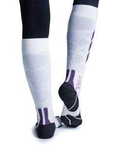 Skarpety termoaktywne X-Socks Ski Expert Silk Merino beżowo-fioletowe