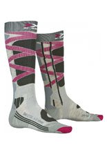 Skarpety damskie X-Socks Ski Control 4.0 szaro-różowe
