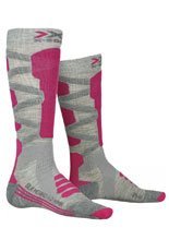 Skarpety damskie X-Socks Ski Silk Merino 4.0 szaro-różowe