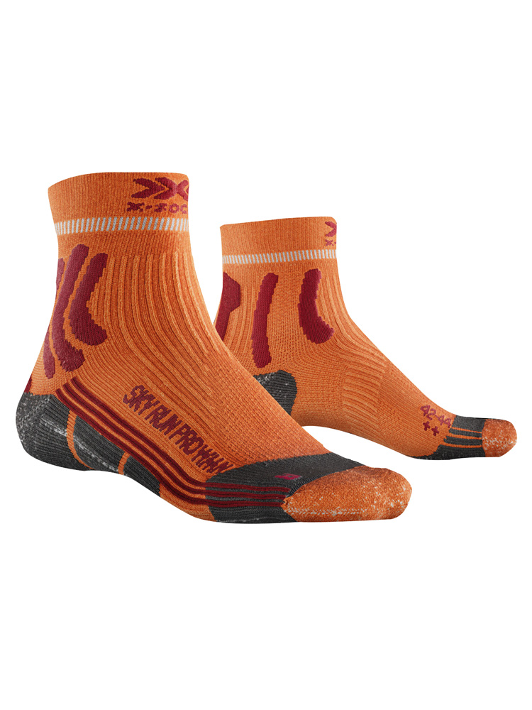 Skarpety damskie X-Socks Sky Run Pro 4.0 pomarańczowo-czerwono-szare