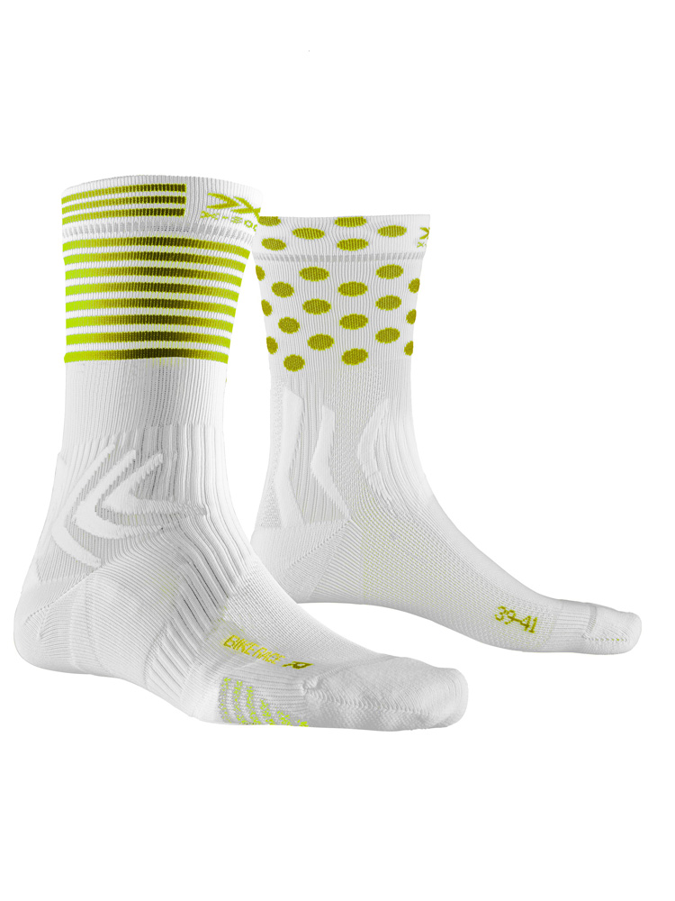 Skarpety dziecięce X-Socks Bike Race 4.0 biało-żółte