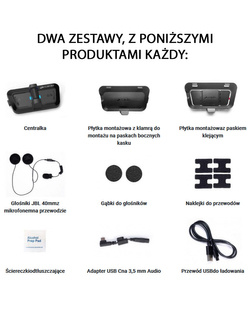 Interkom turystyczny Cardo Packtalk Outdoor do aktywności na świeżym powietrzu czarny (2 zestawy)