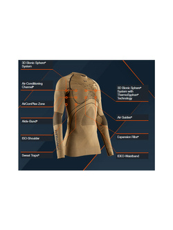 Koszulka termoaktywna damska X-Bionic Radiactor 4.0 złoto-czarna
