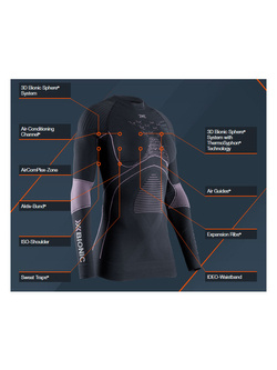 Koszulka termoaktywna z długim rękawem damska X-Bionic Energy Accumulator 4.0 szaro-fioletowa