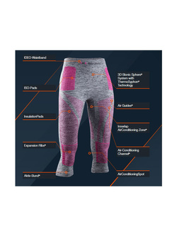 Legginsy termoaktywne 3/4 damskie X-Bionic Energy Accumulator 4.0 Melange fioletowo-szare