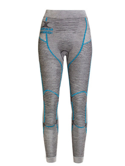 Legginsy termoaktywne damskie X-Bionic Apani Merino 4.0 czarno-szaro-turkusowe