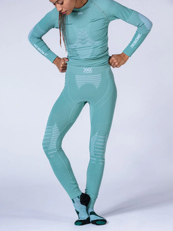 Legginsy termoaktywne damskie X-Bionic Invent 4.0 zielono-białe