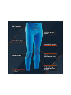 Legginsy termoaktywne dziecięce X-Bionic Invent 4.0 niebieskie