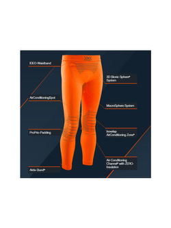 Legginsy termoaktywne dziecięce X-Bionic Invent 4.0 pomarańczowe