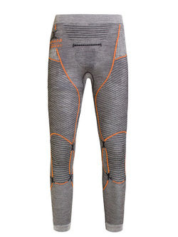 Leginsy termoaktywne X-Bionic Apani Merino 4.0 czarno-szaro-pomarańczowe