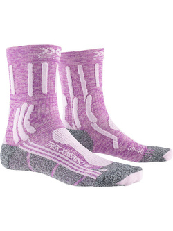 Skarpety damskie X-Socks Trek X Merino różowo-szare